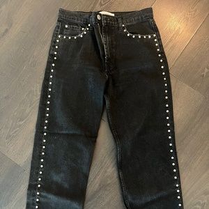Zara studded black straight leg jean